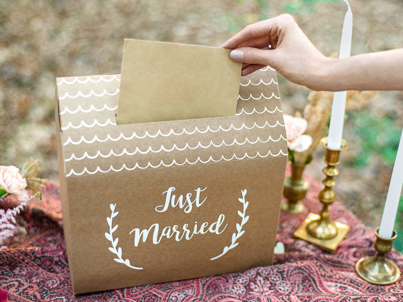 Umschlagbox - Just Married, Kraft, 30x30,5x16,5cm – YULKA´s